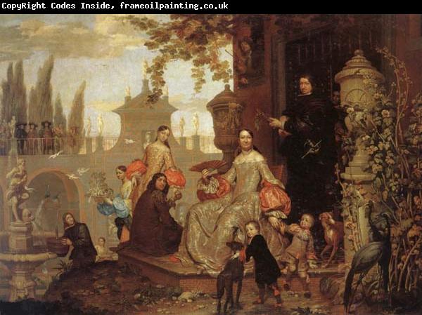 Jan Van Kessel the Younger Portrait of a Family in a Garden